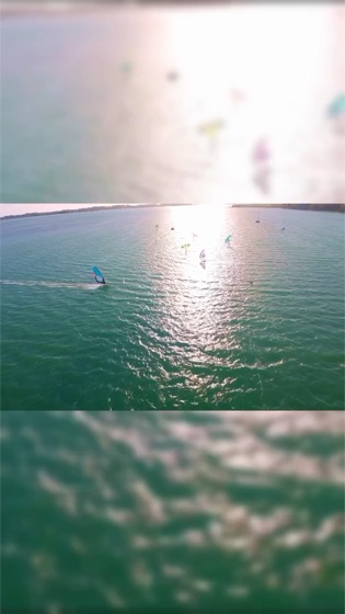 Windsurfers at golden hour
